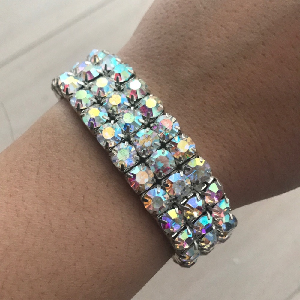 Iridescent Crystal Stretch Bracelet